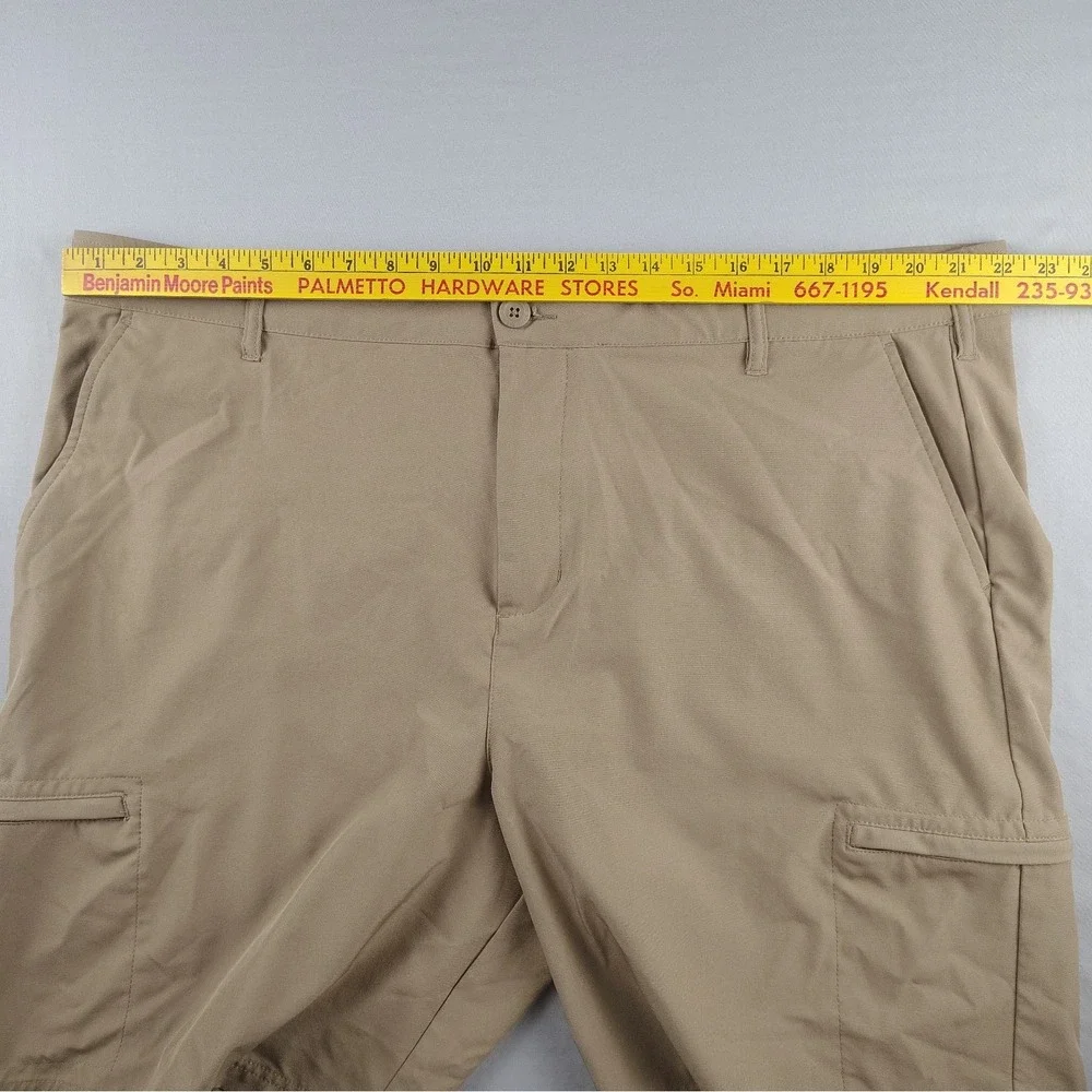 Birdie Bound Men's Golf Shorts 44 Khaki Stretch Performance Flat Front Casual